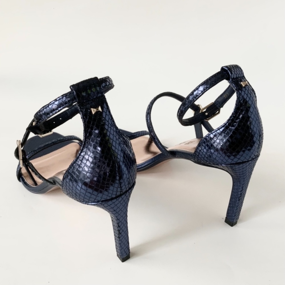 Ted Baker Triam Blue Snake Ankle Strap Heel Sandal Leather Fashion Pumps Shoes - Picture 10 of 11